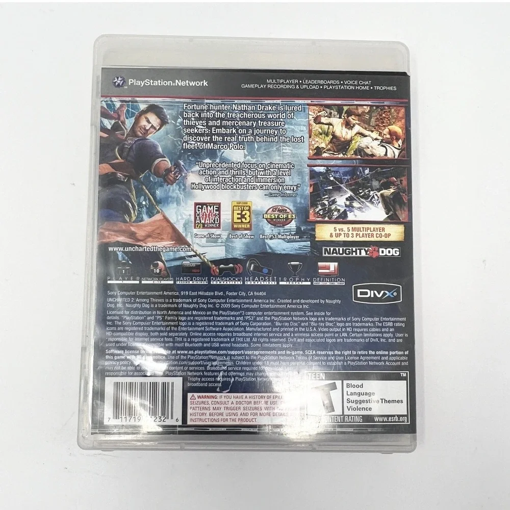 Uncharted‎ 2 Among Thieves Sony PlayStation 3 PS3 Naughty Dog Action Adventure